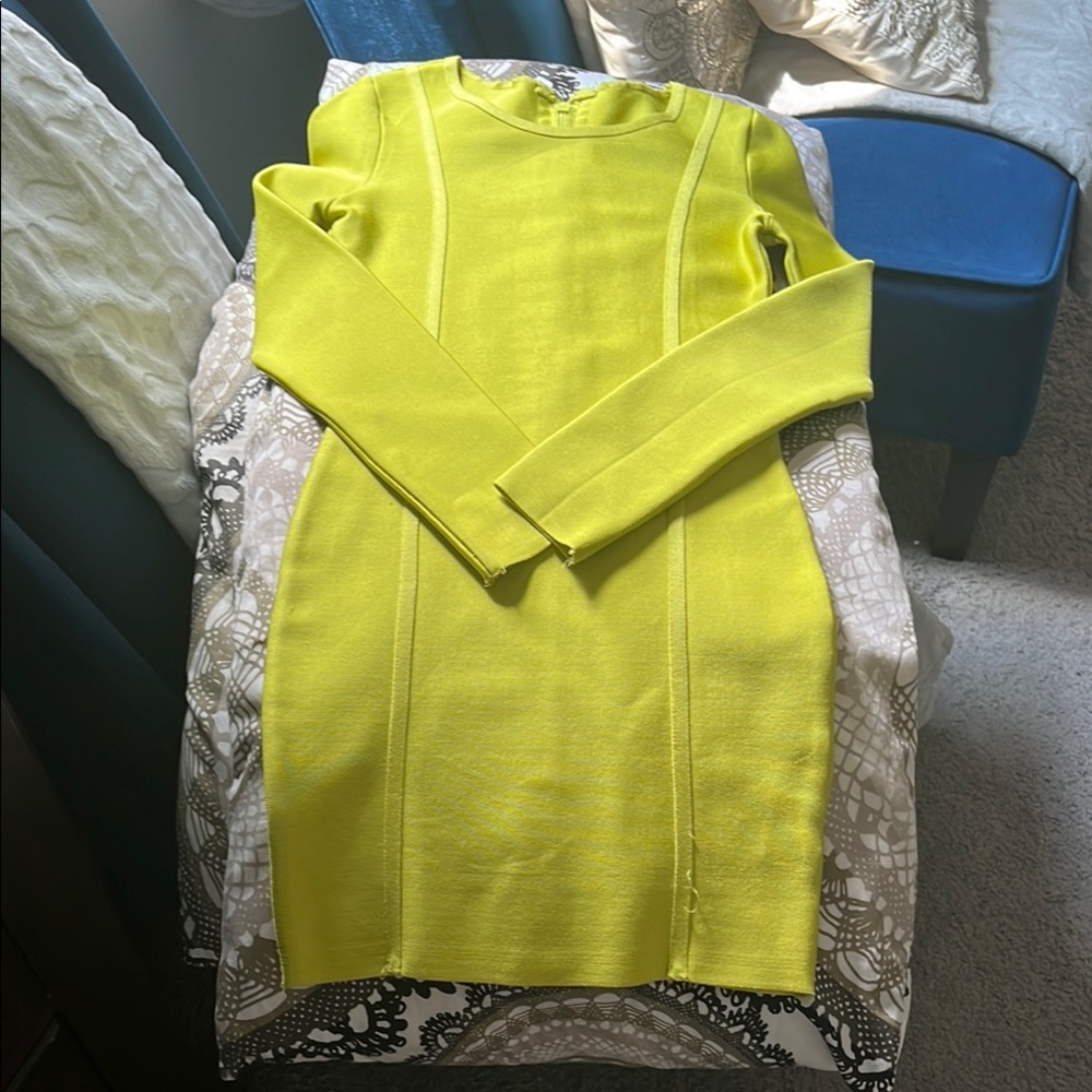Elegant Neon Yellow Dress
